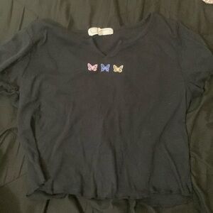 Hippie Rose, XL, black crop top